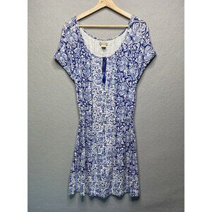 Lucky Brand Blue & White Floral Print Dress Boho XS